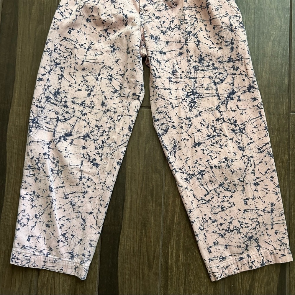 VTG Et Vous Paint Splatter Wide Leg Crop Pants in Pink Sz 38 EURO/Sz 8 US - Picture 2 of 8